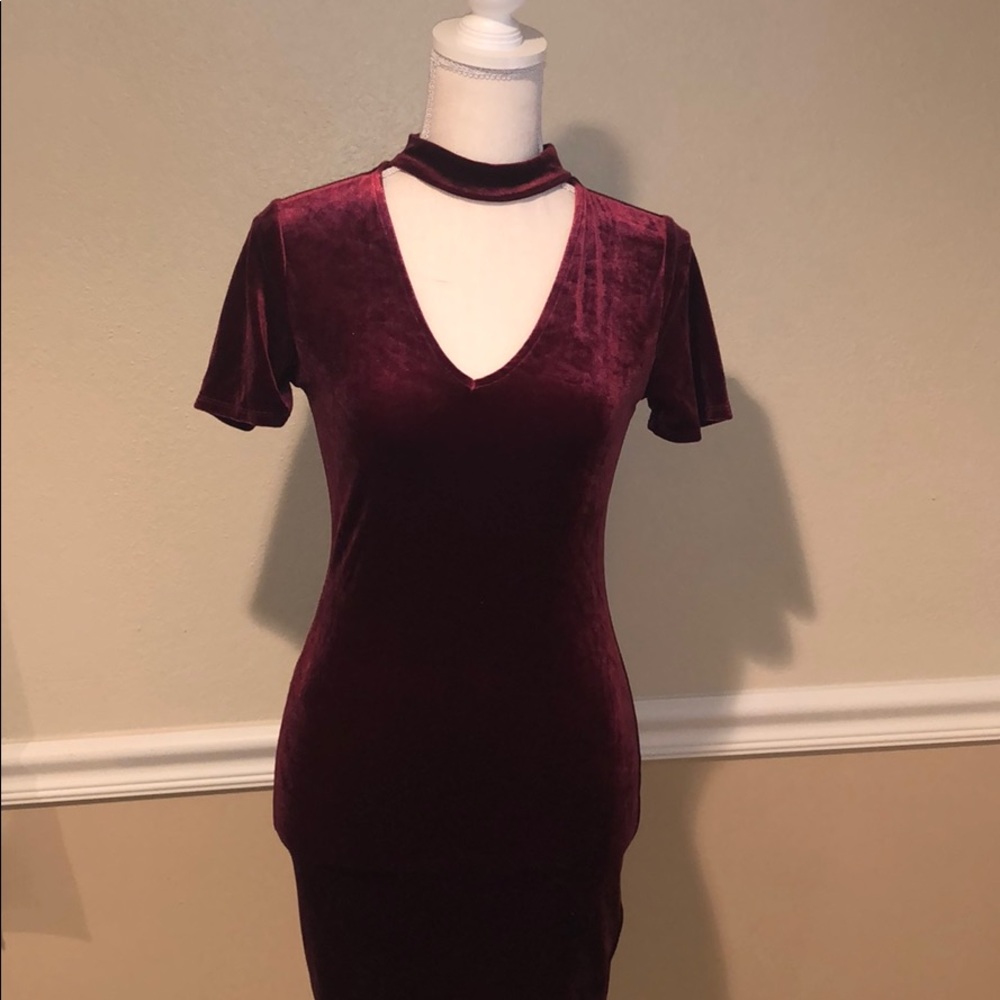 Red velvet dress